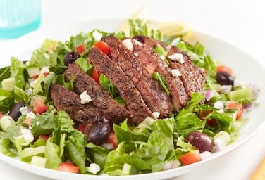 natural beef on a salad
